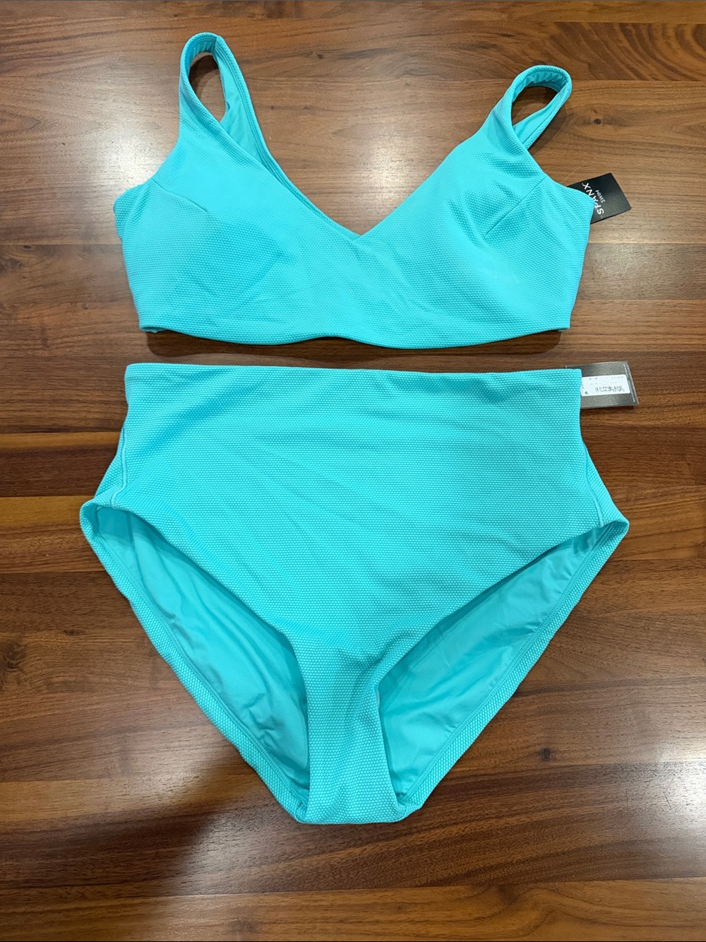 SPANX Turquoise Scoop V Bikini Set